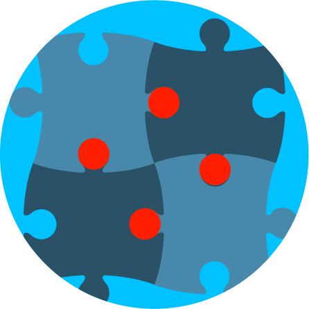 Puzze on blue circle