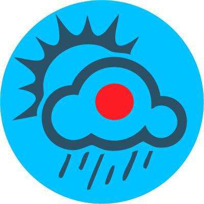 cloud sun and rain icon for weather